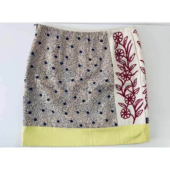 Leif Notes Anthropologie Brimming Borders Multi-Pattern Aline Skirt - Picture 2 of 10